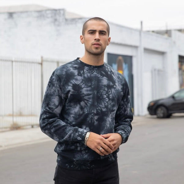 Black Tie Dye Men's Crewneck Sweatshirt from Clothes By Graham