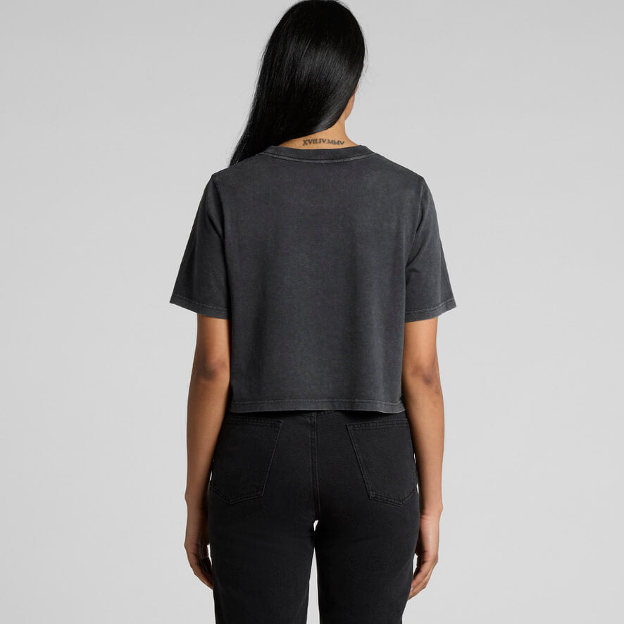 Womens Stone Wash Heavy Crop Tee