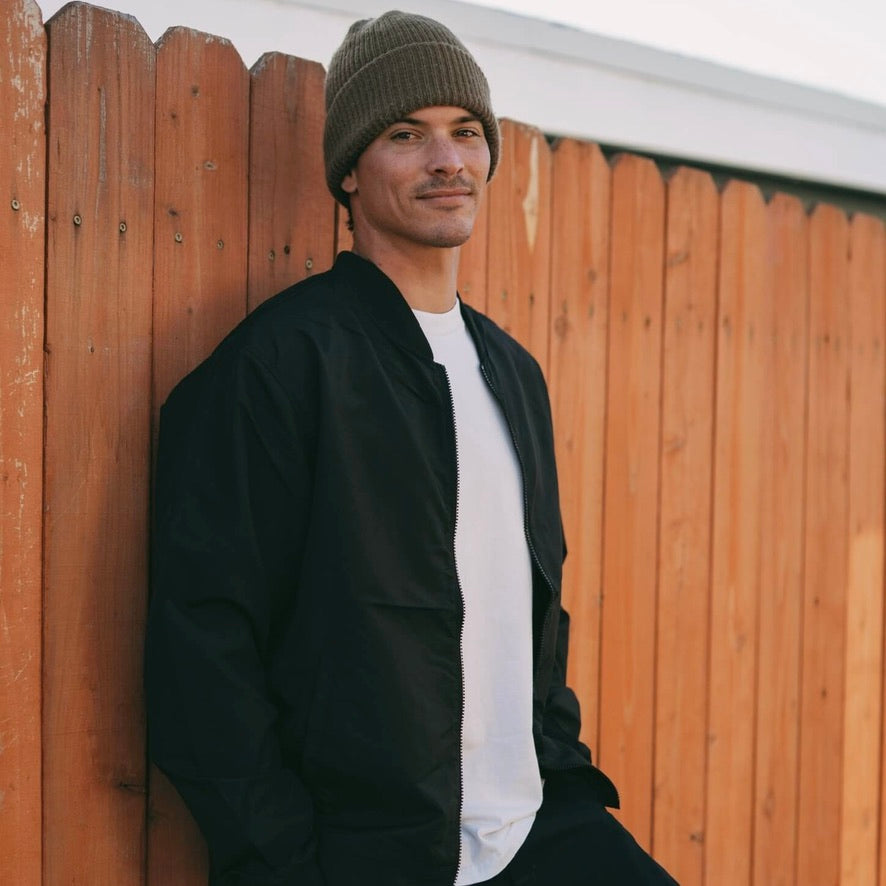 Black Water Resistant Lightweight Men's Bomber Jacket from Clothes