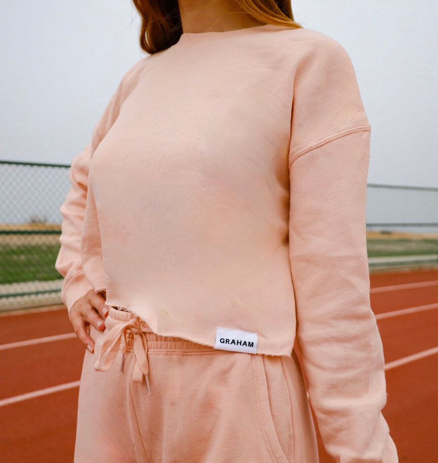 Womens Blush Crop Long Sleeve