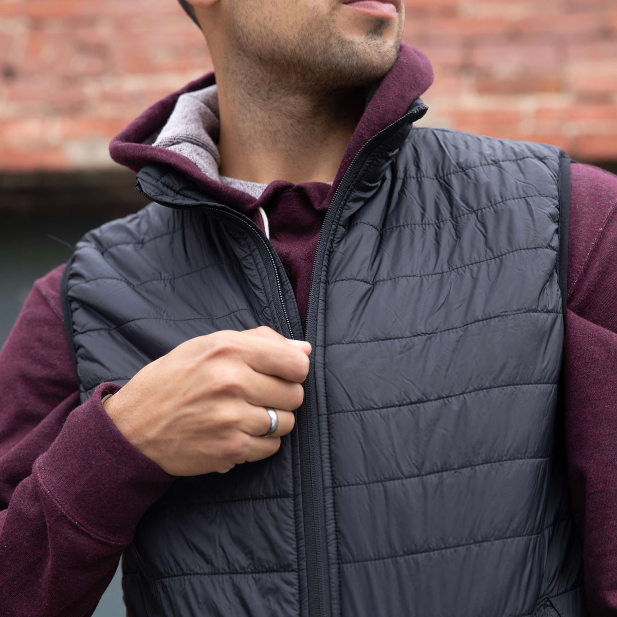 Mens Black Puffer Vest