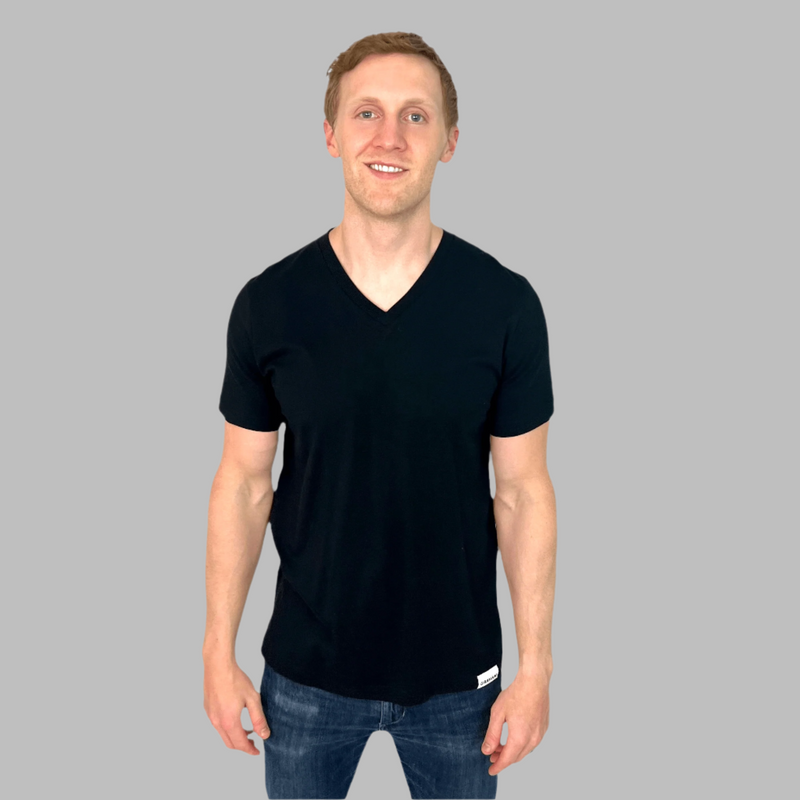 mens black v-neck