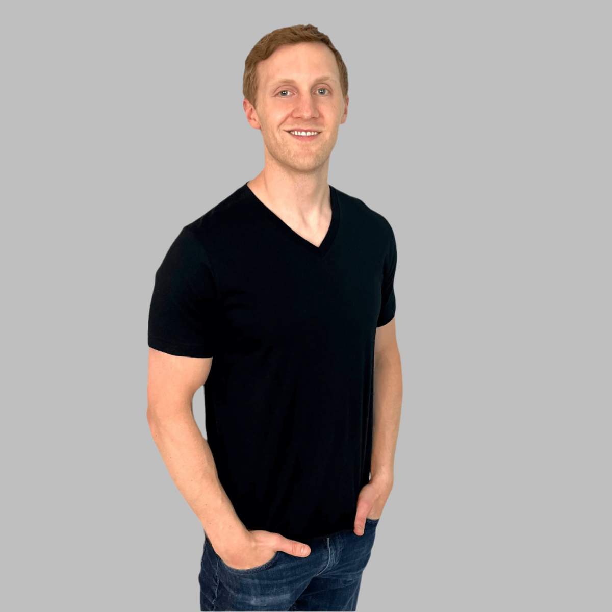 mens black v-neck