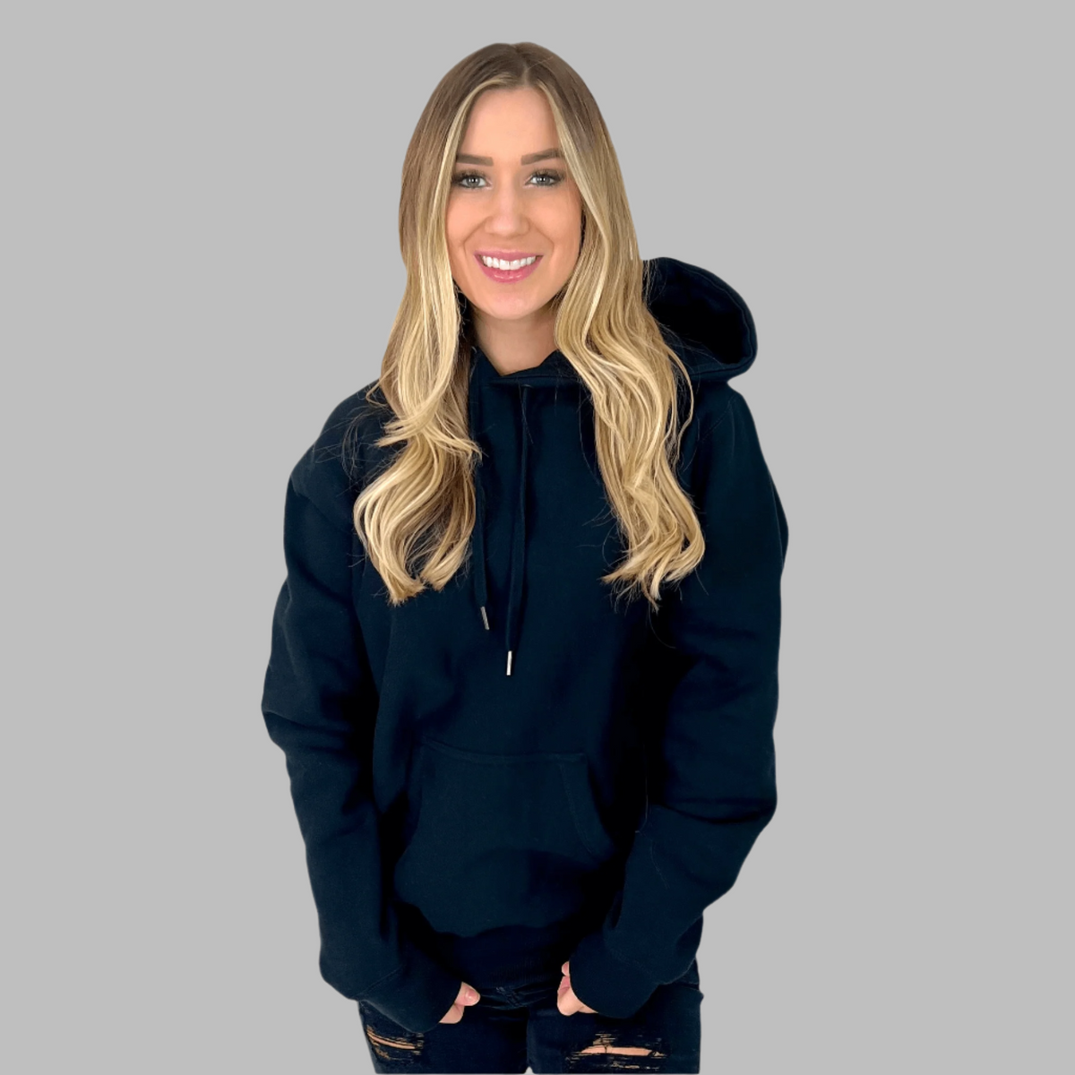 womens black hoodie