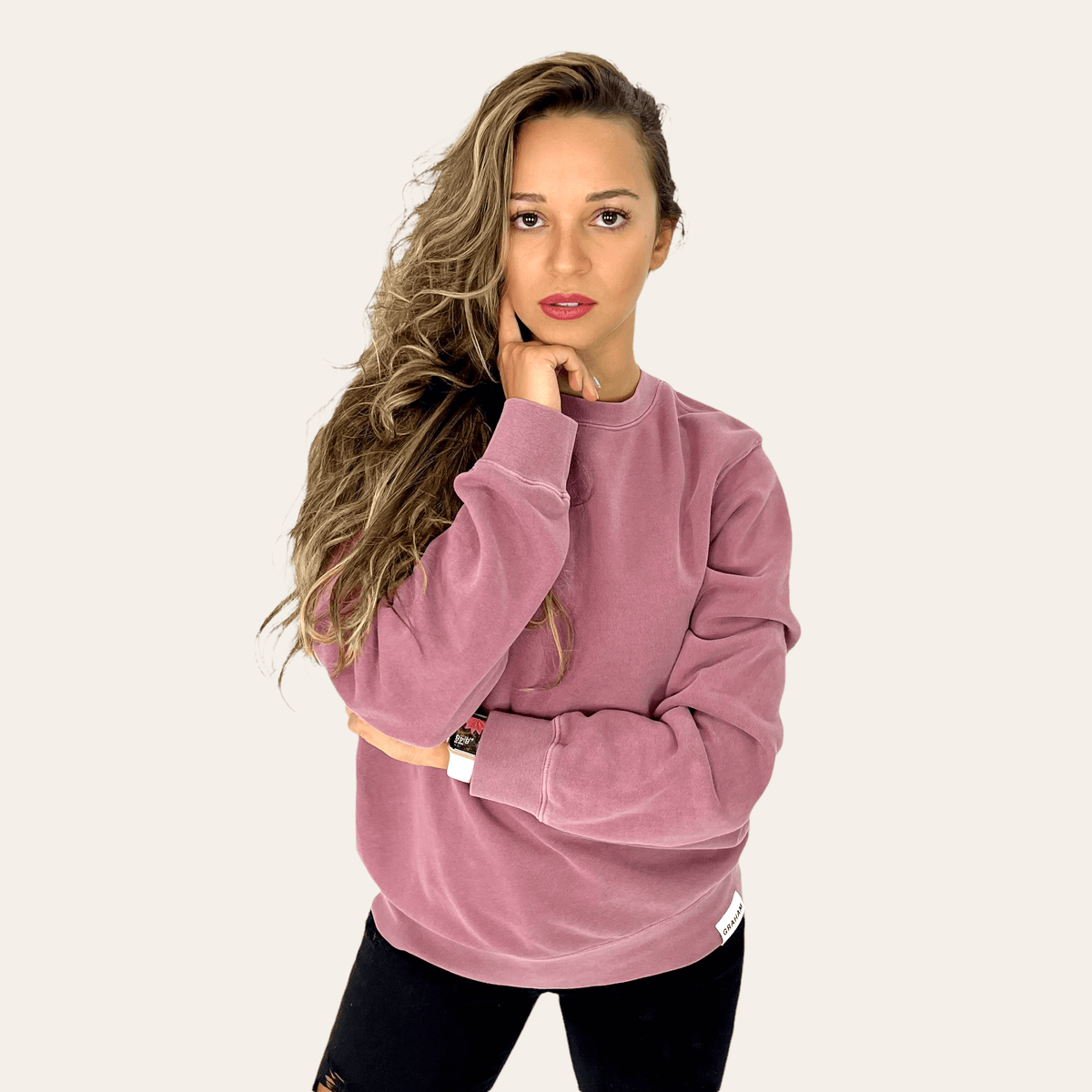 womens maroon crew neck sweatshirt