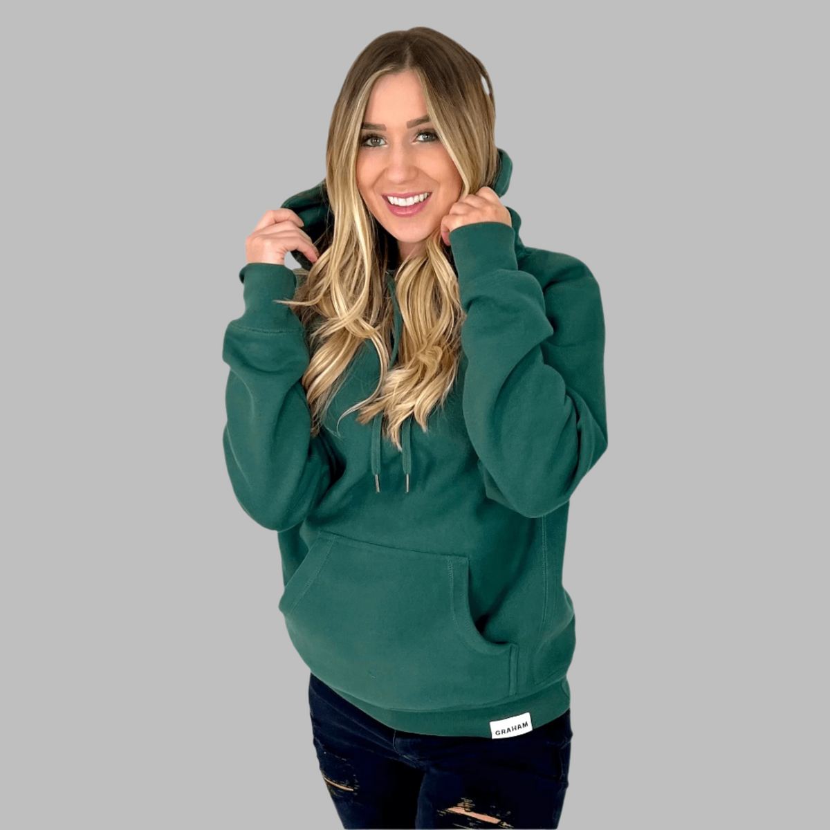 womens green hoodie