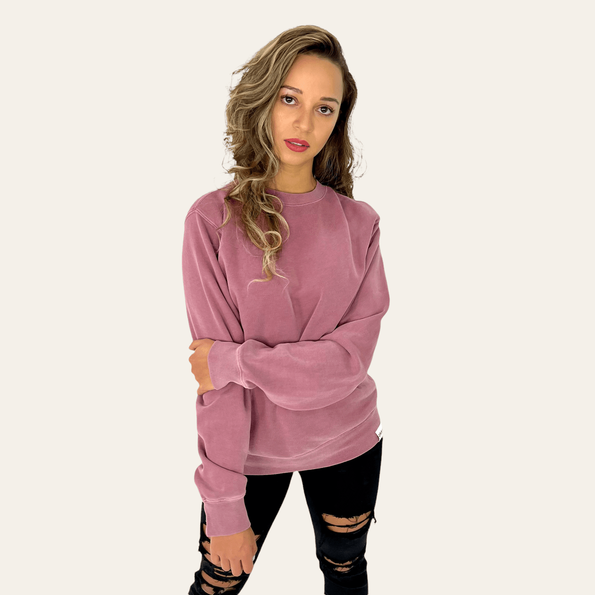womens maroon crew neck sweatshirt
