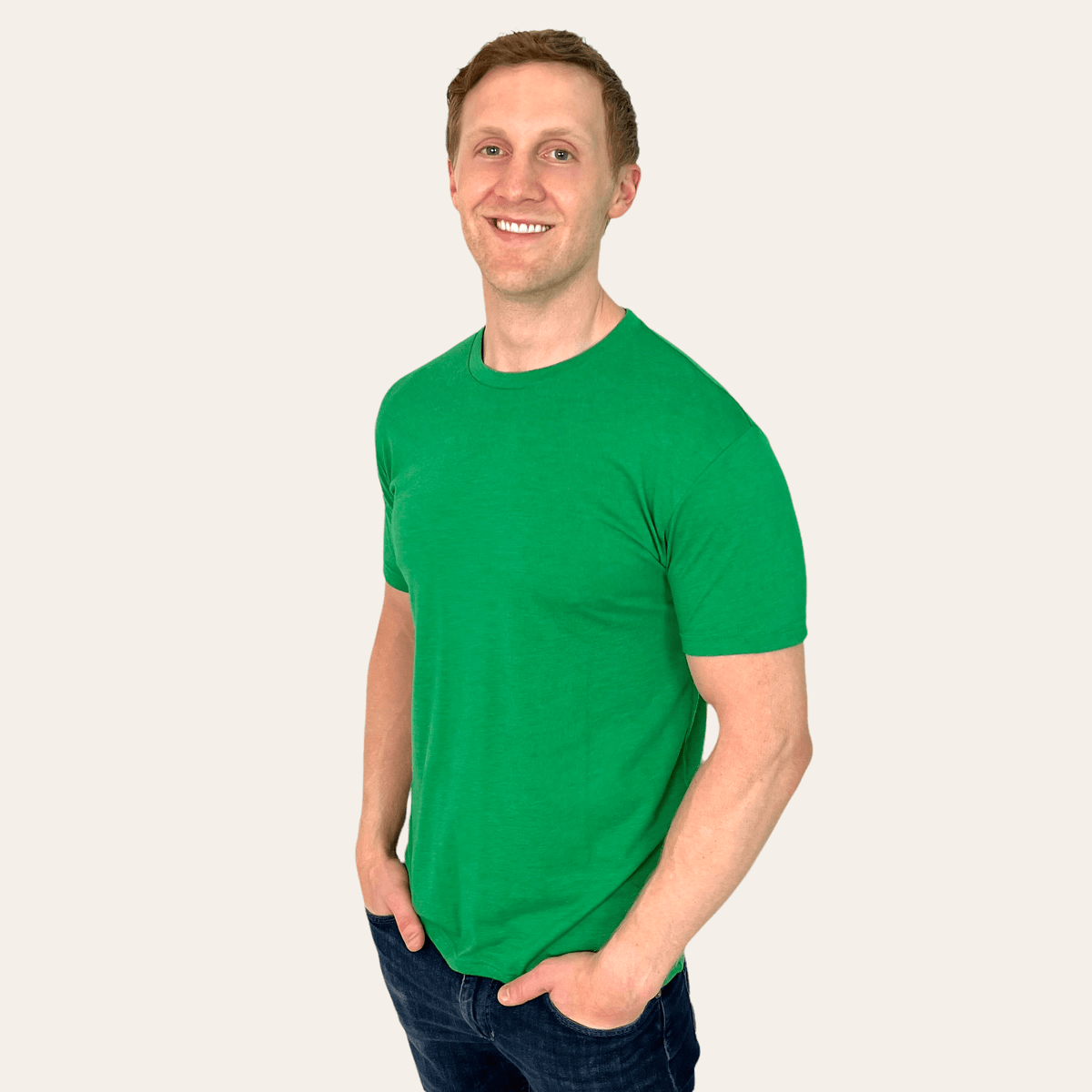 mens green crew neck t-shirt