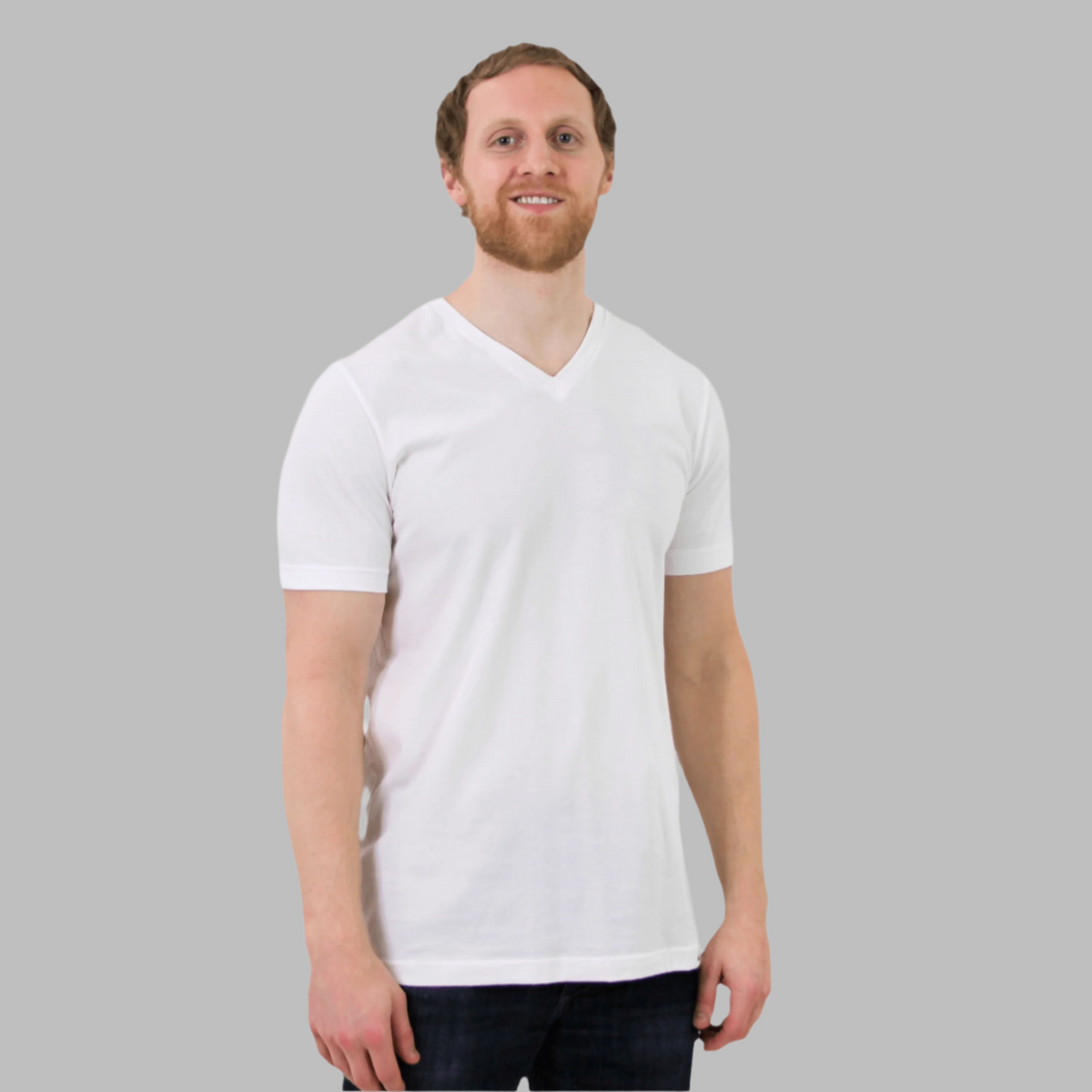 mens white v-neck t-shirt