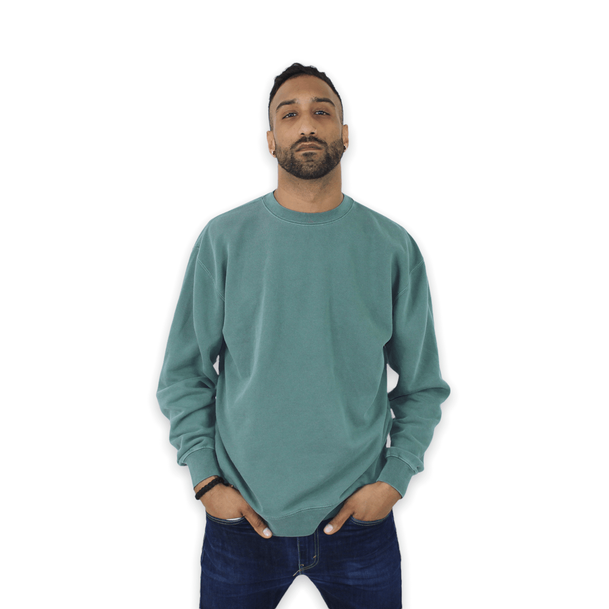 mens green crewneck sweatshirt