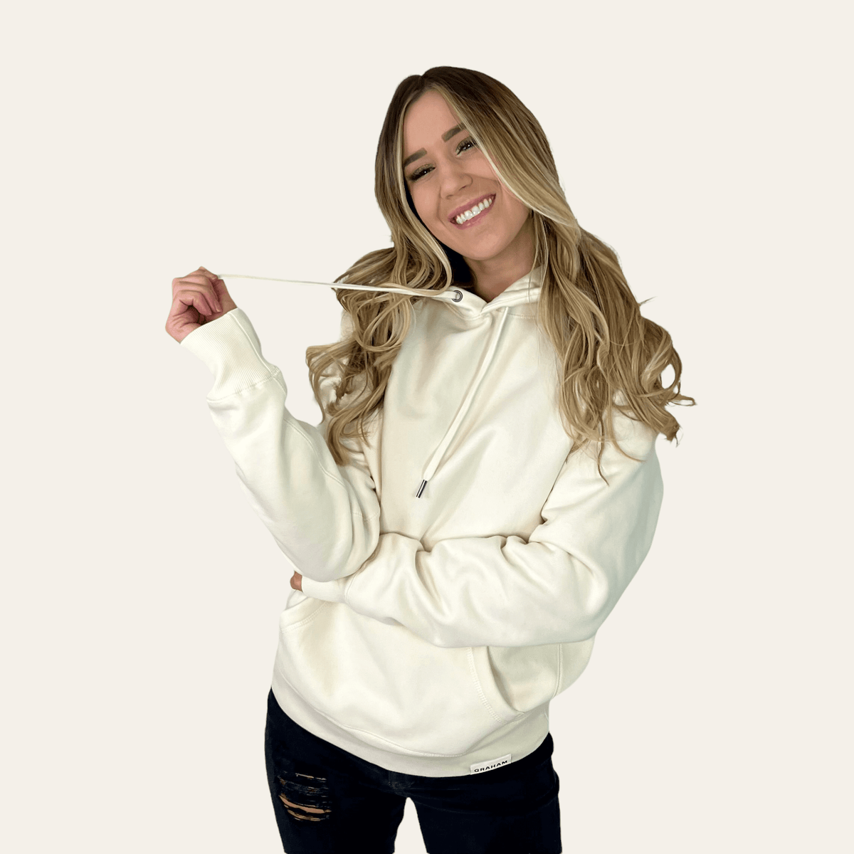 womens white hoodie