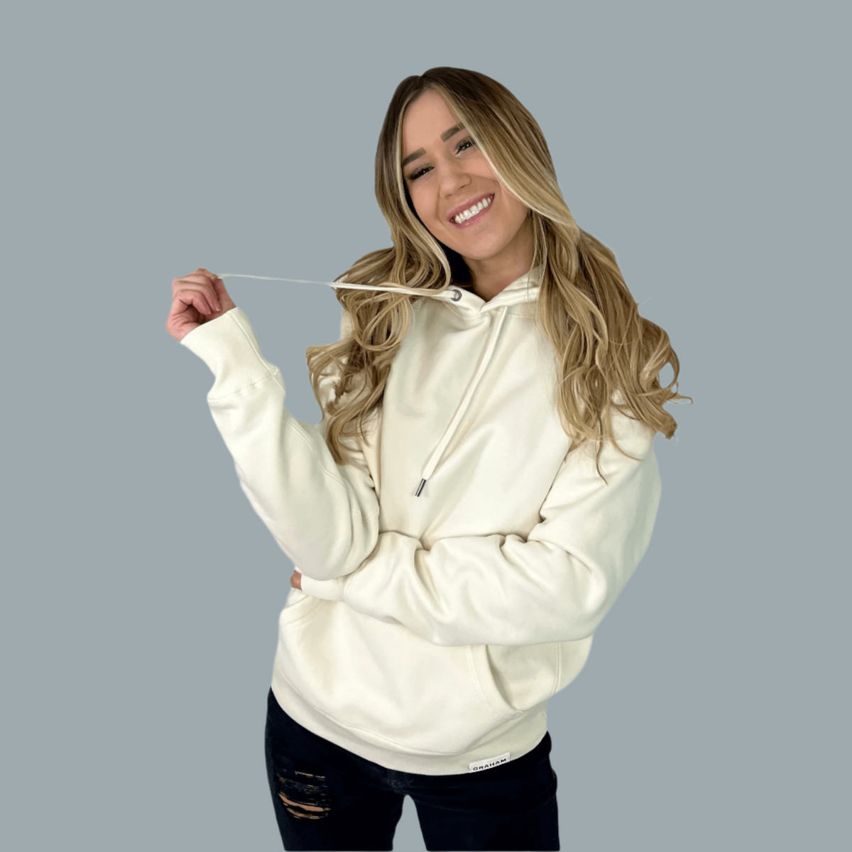 womens white hoodie
