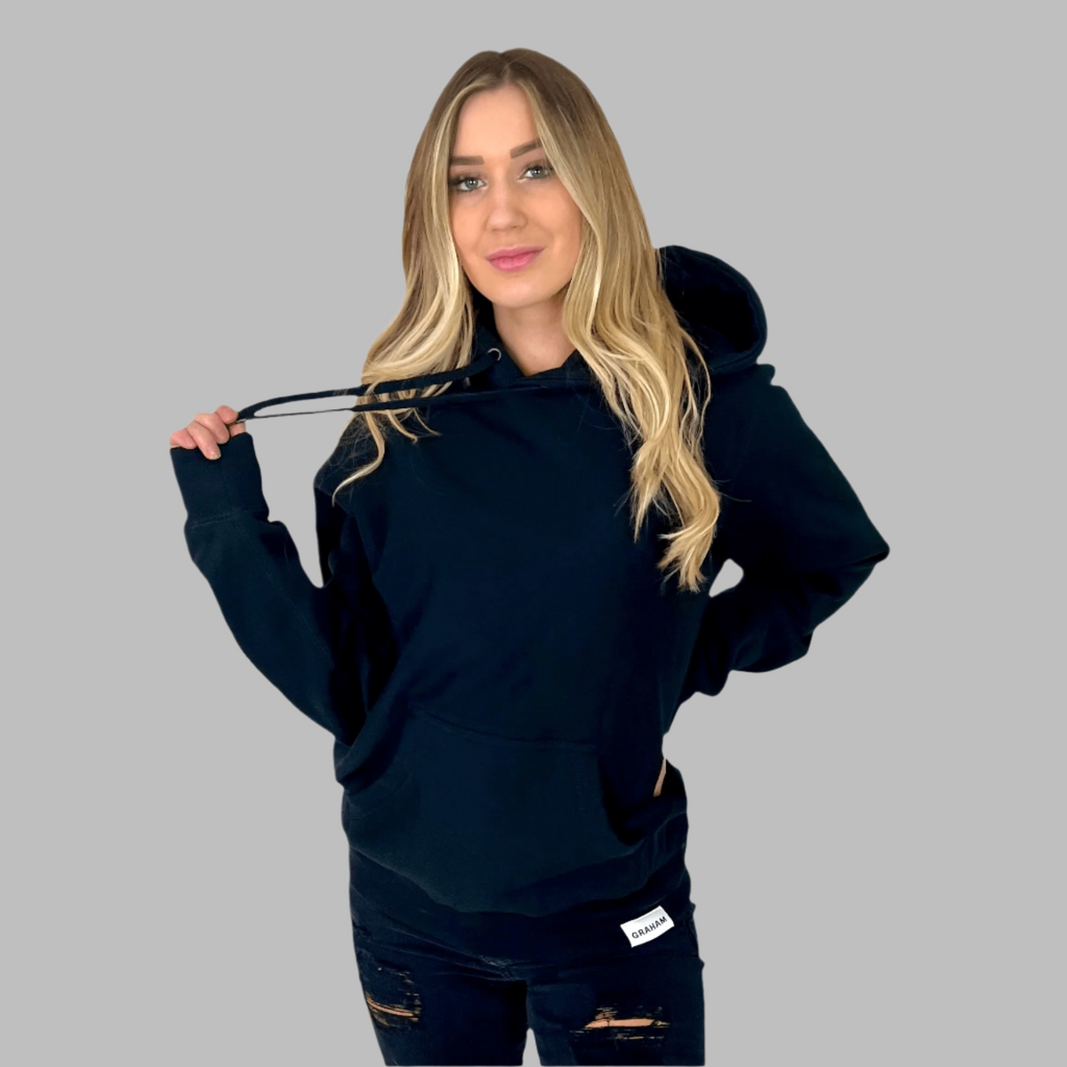 womens black hoodie