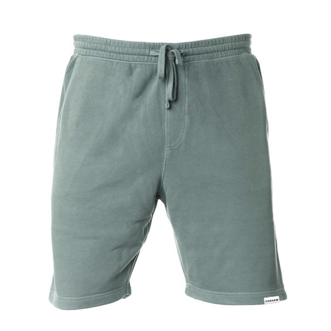 mens green sweat shorts