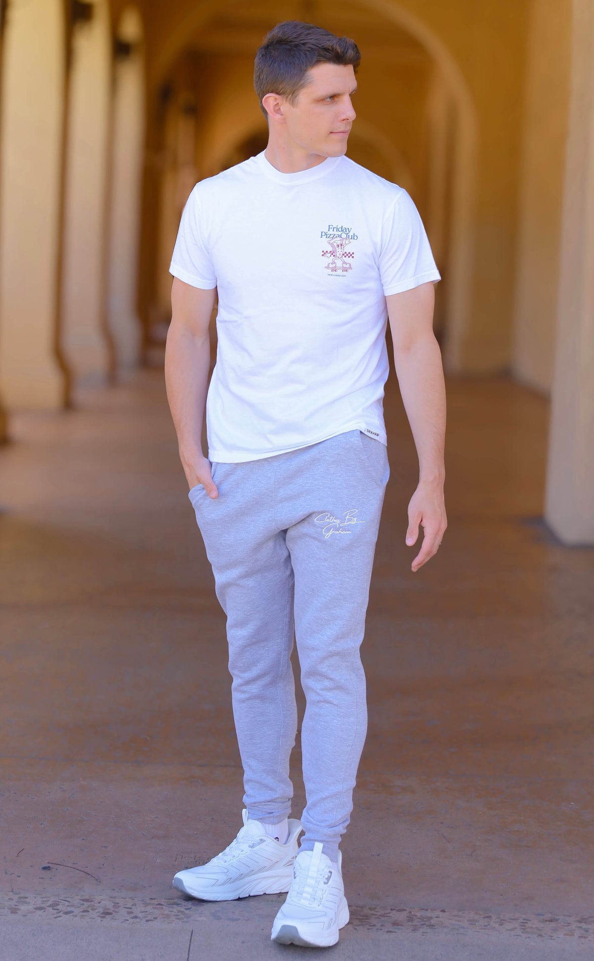 Mens Heather Grey Joggers