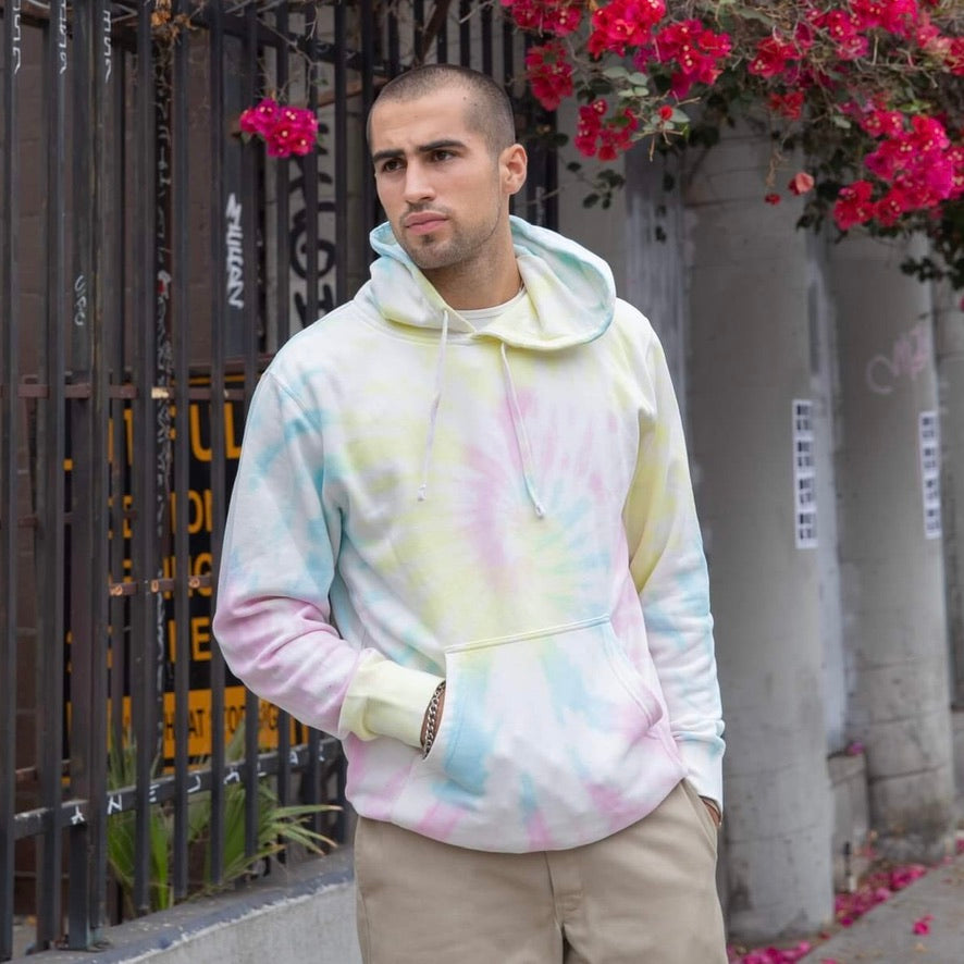 Mens Tie Dye Sunset Swirl Hoodie
