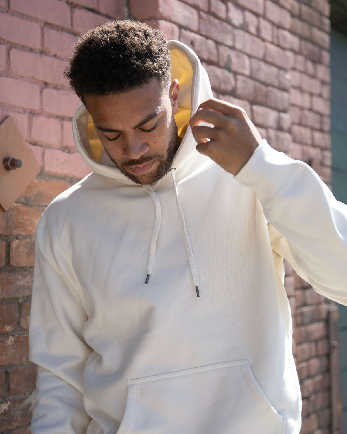 Men's White Heavyweight Hoodie