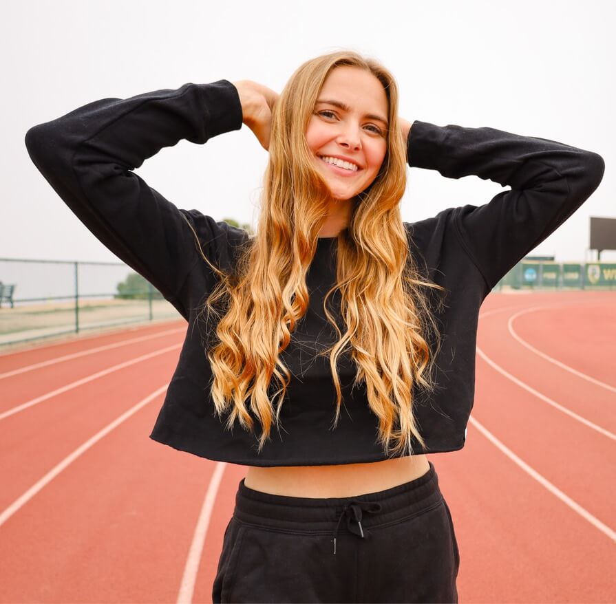 womens Black Crop Long Sleeve