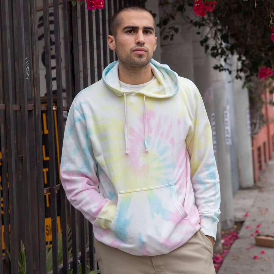 Mens Tie Dye Sunset Swirl Hoodie