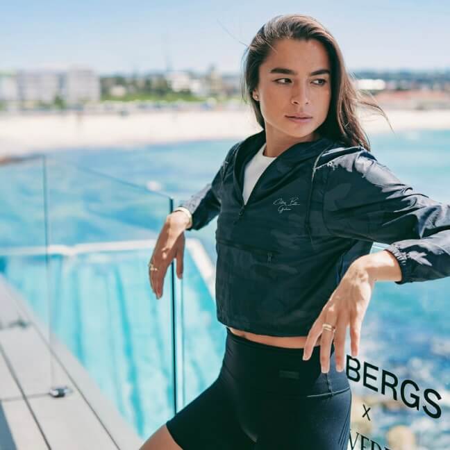 Black Camo Quarter Zip Crop Jacket