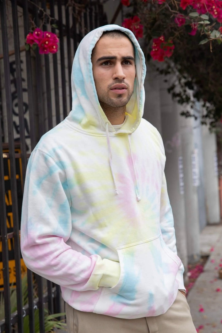 Mens Tie Dye Sunset Swirl Hoodie
