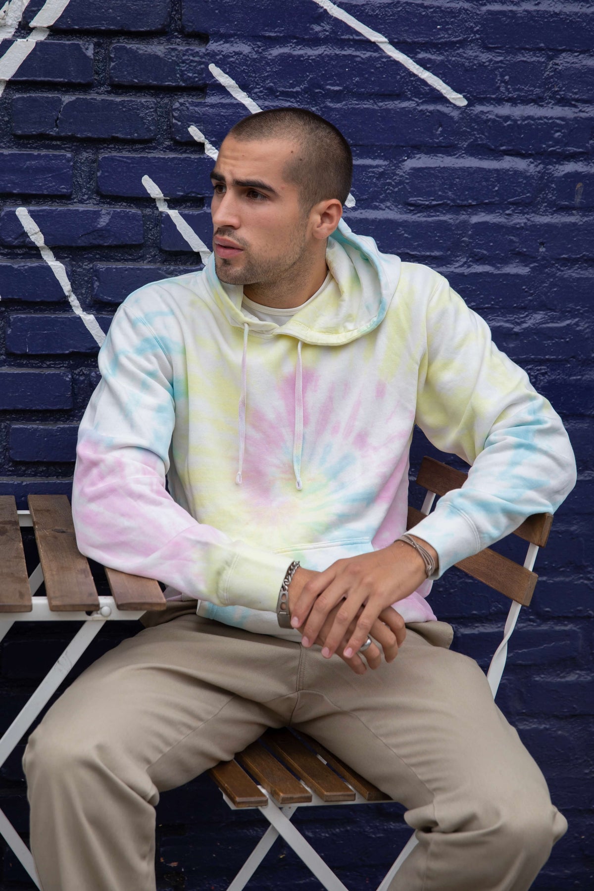 Mens Tie Dye Sunset Swirl Hoodie