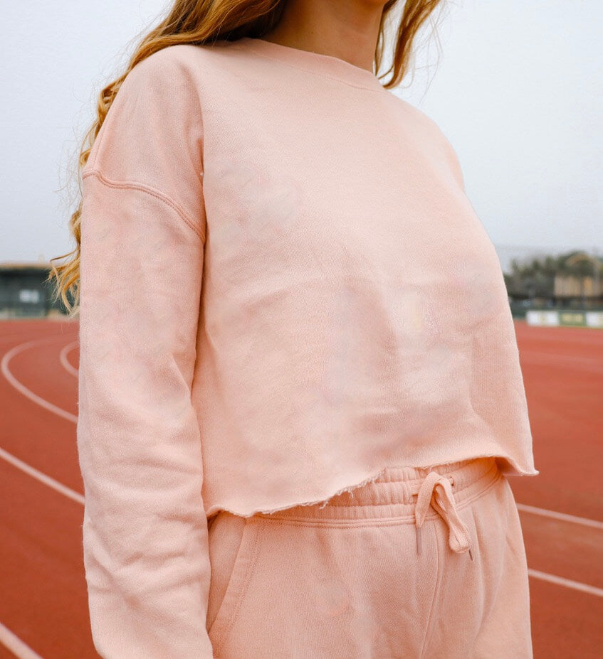 Womens Blush Crop Long Sleeve