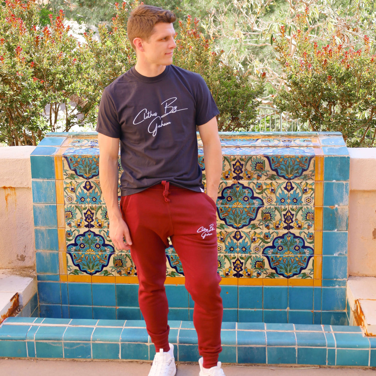 Mens Maroon Joggers