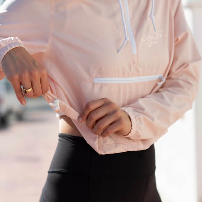 Blush Crop Quarter Zip Jacket