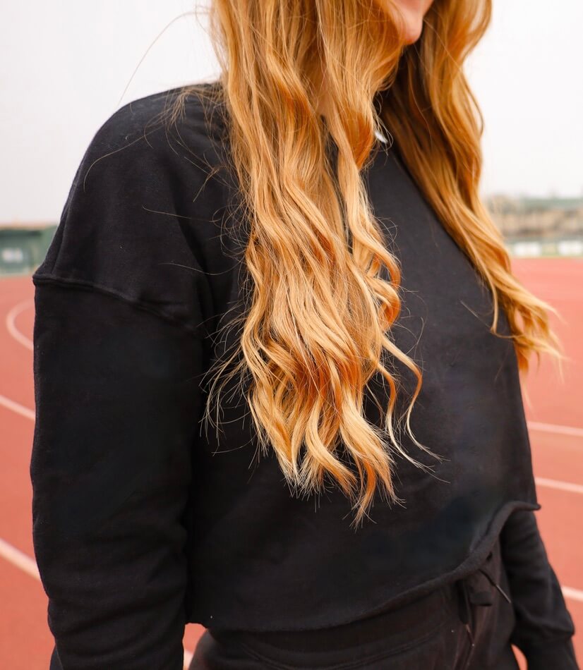 womens Black Crop Long Sleeve