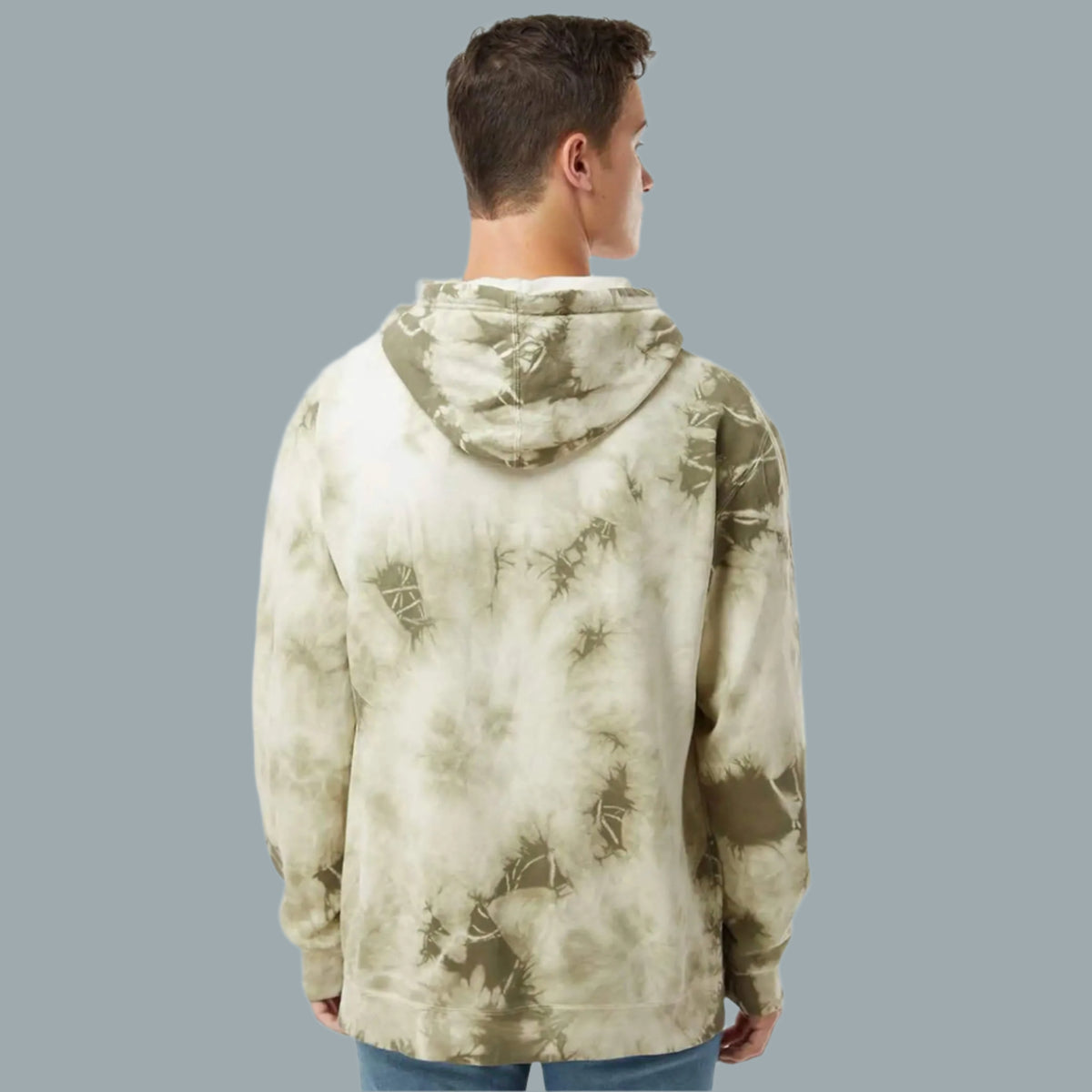 Mens Olive Tie Dye Hoodie