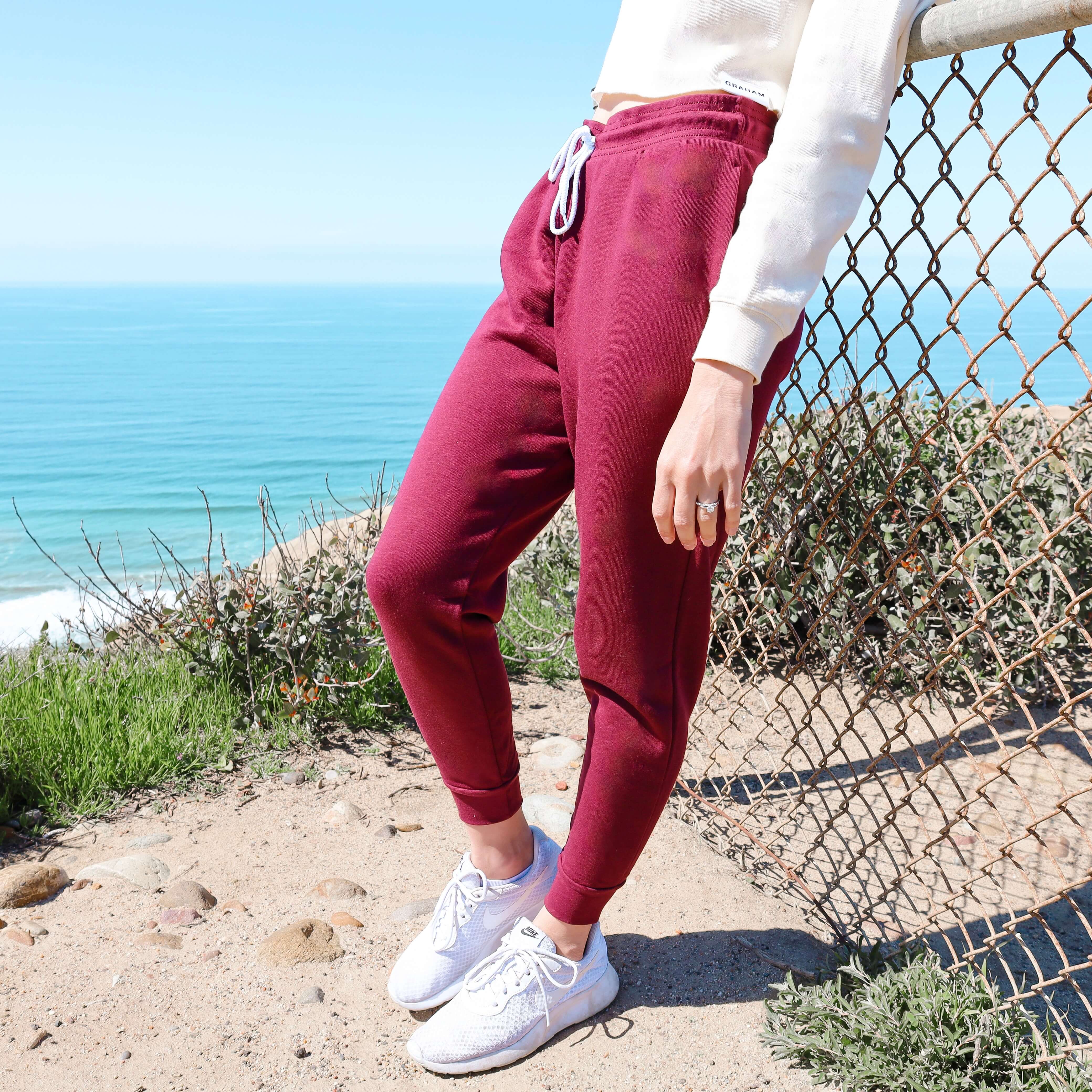 Womens Maroon Joggers