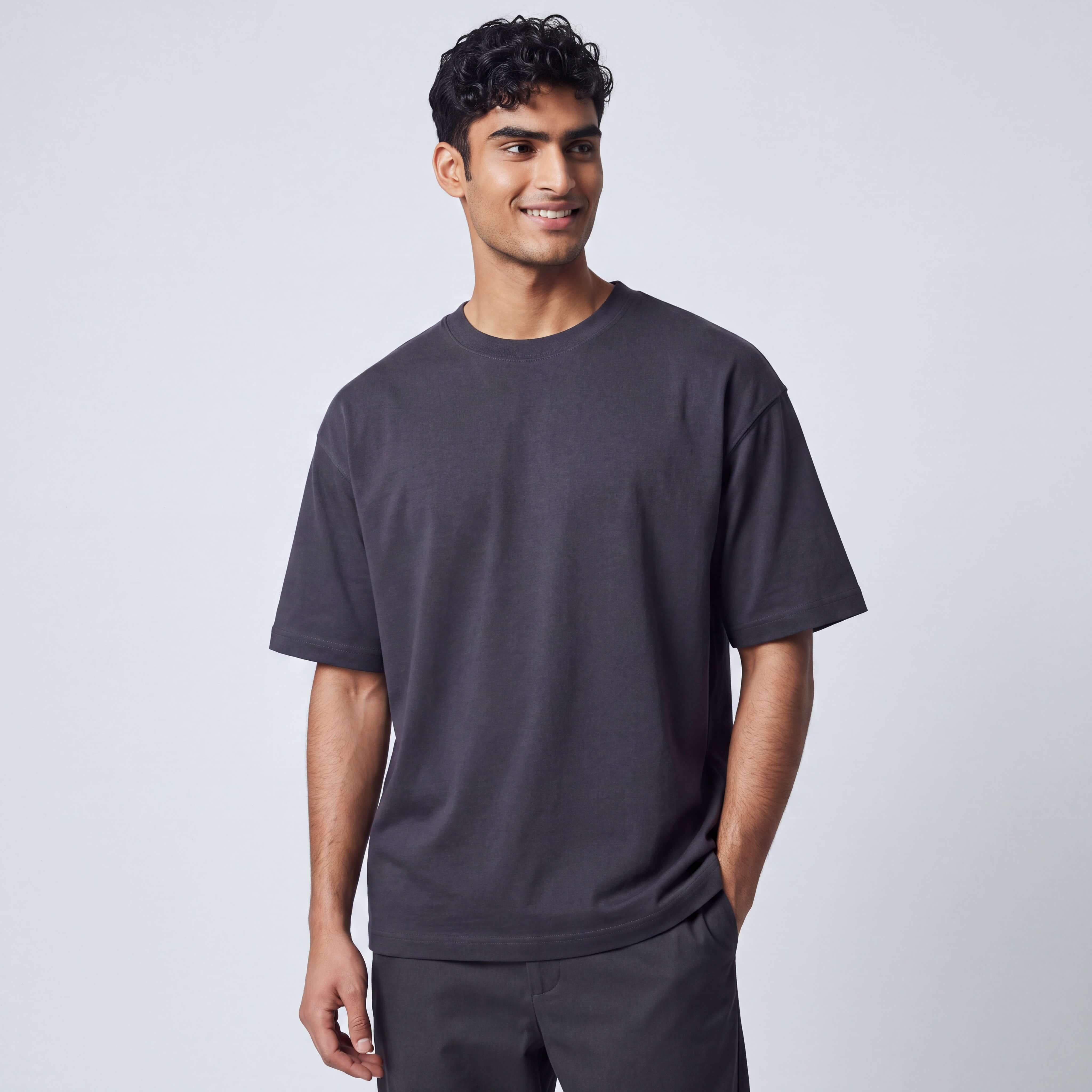 Mens Navy Heavyweight Box Tee