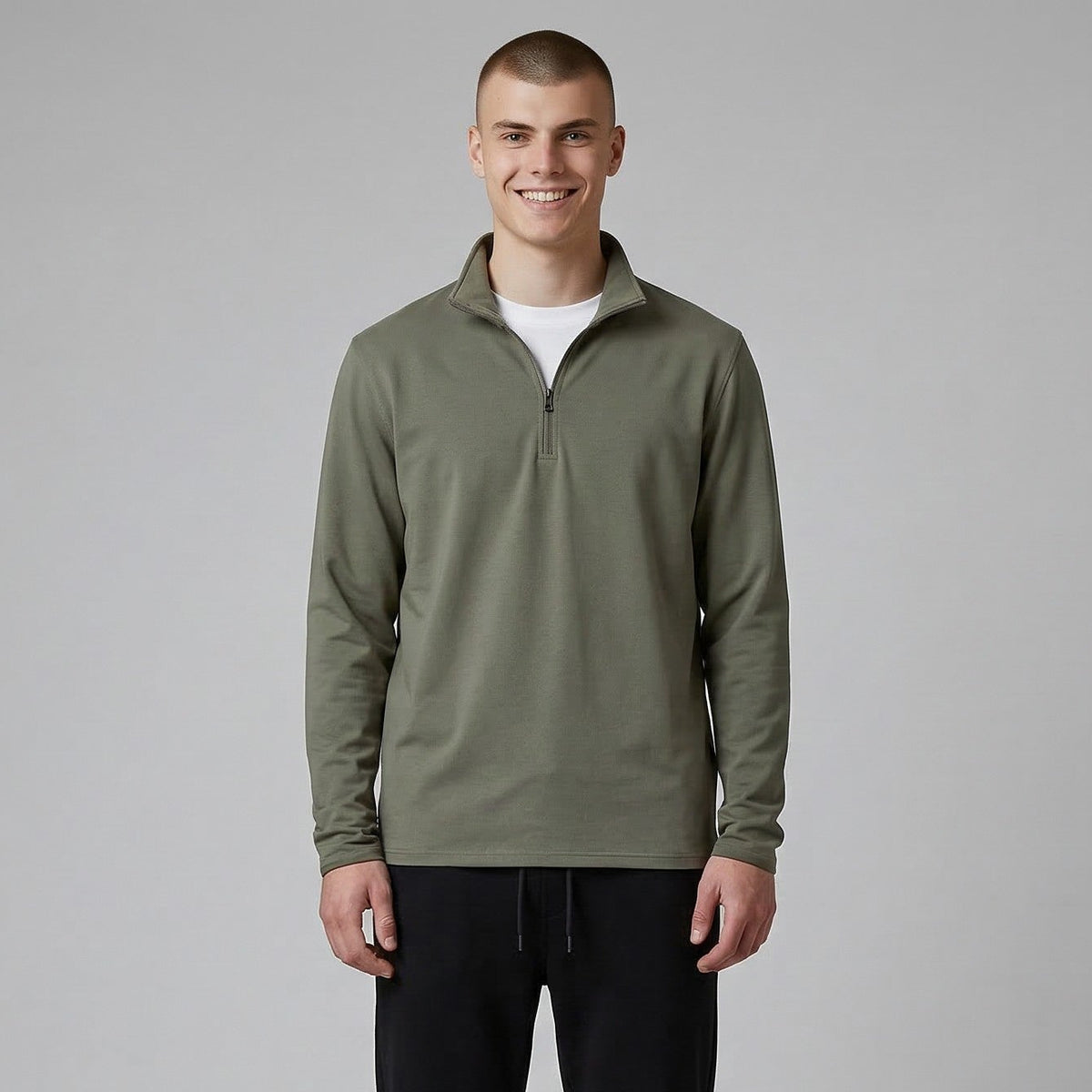 Mens Pine athleisure quarter zip