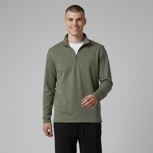 Mens Pine athleisure quarter zip