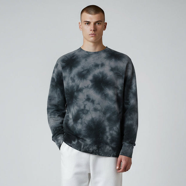 Mens cotton diamond dye long sleeve sweatshirt