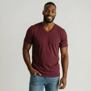 Mens maroon v neck t shirt
