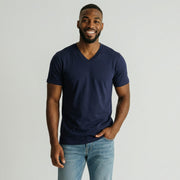 Mens navy v neck t shirt
