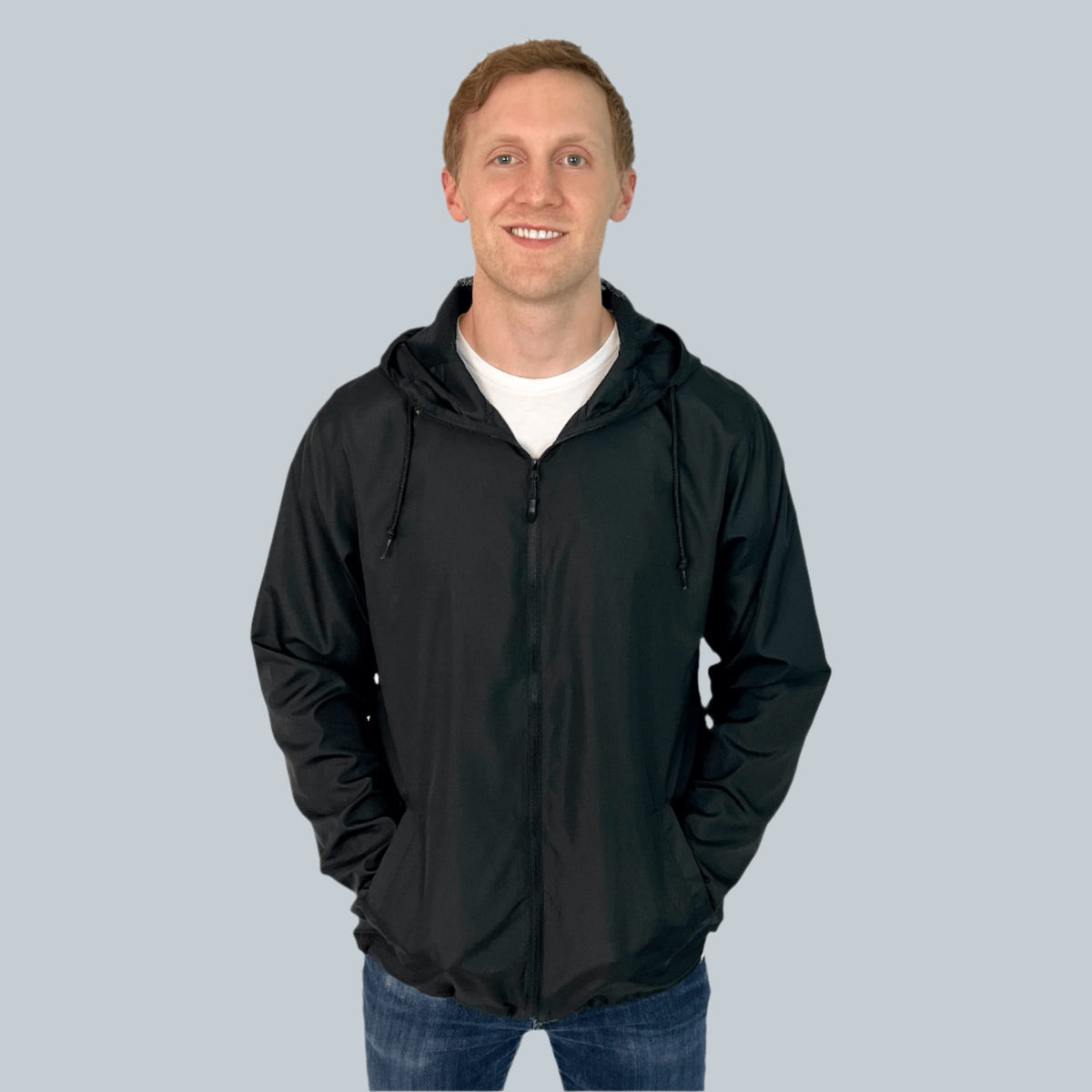 Mens Black Windbreaker