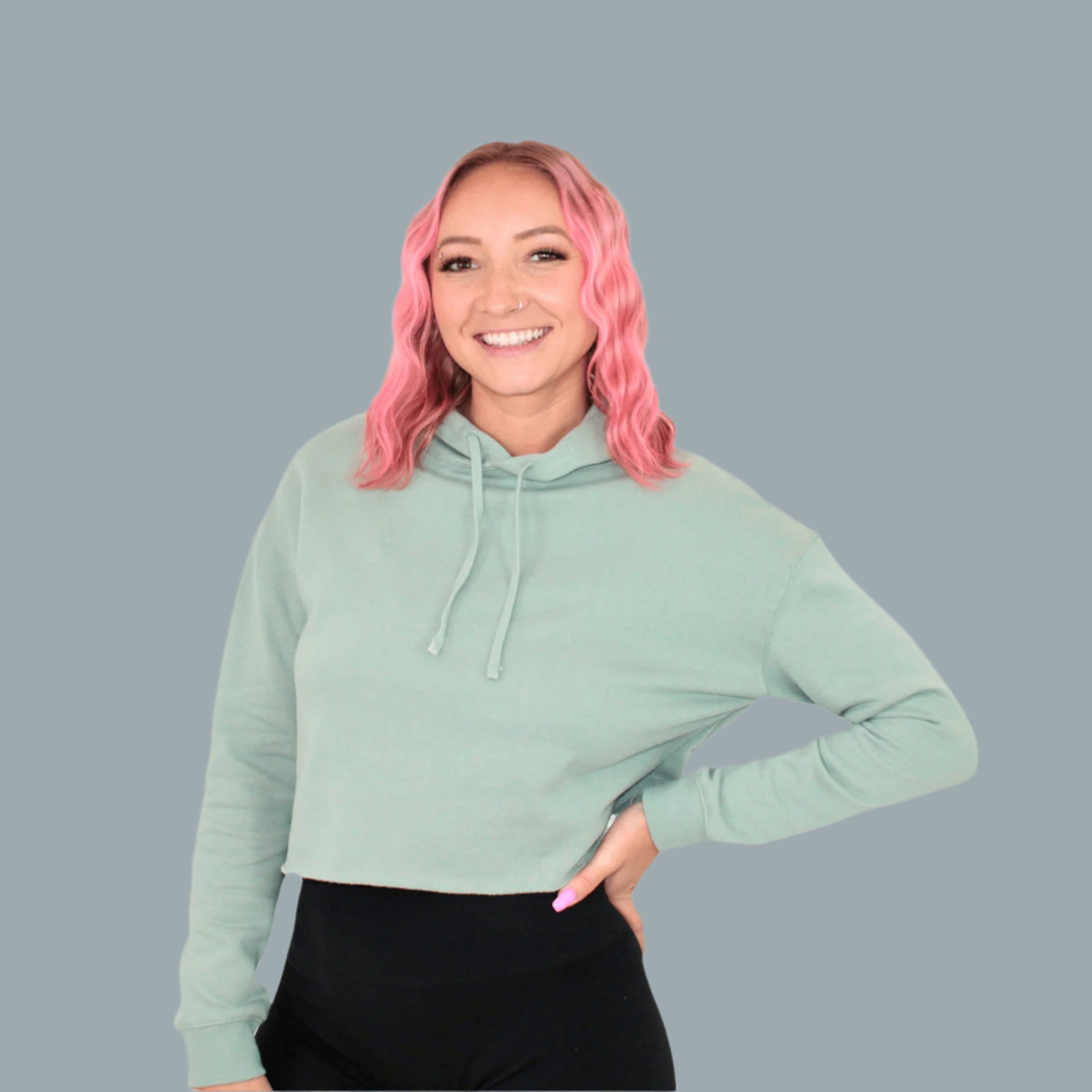 Women's Sage Crop Hoodie