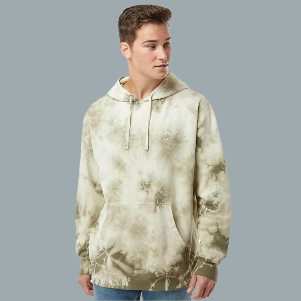 Mens Olive Tie Dye Hoodie