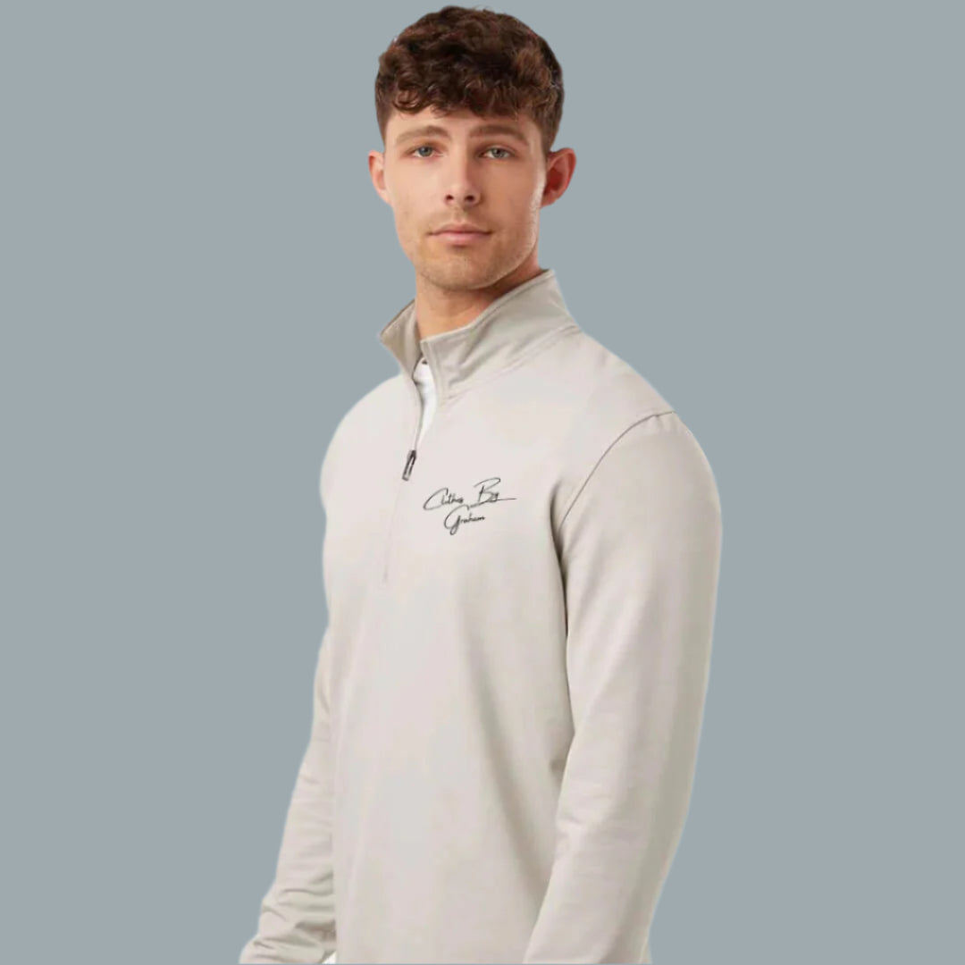 Off White Quarter-Zip Pullover