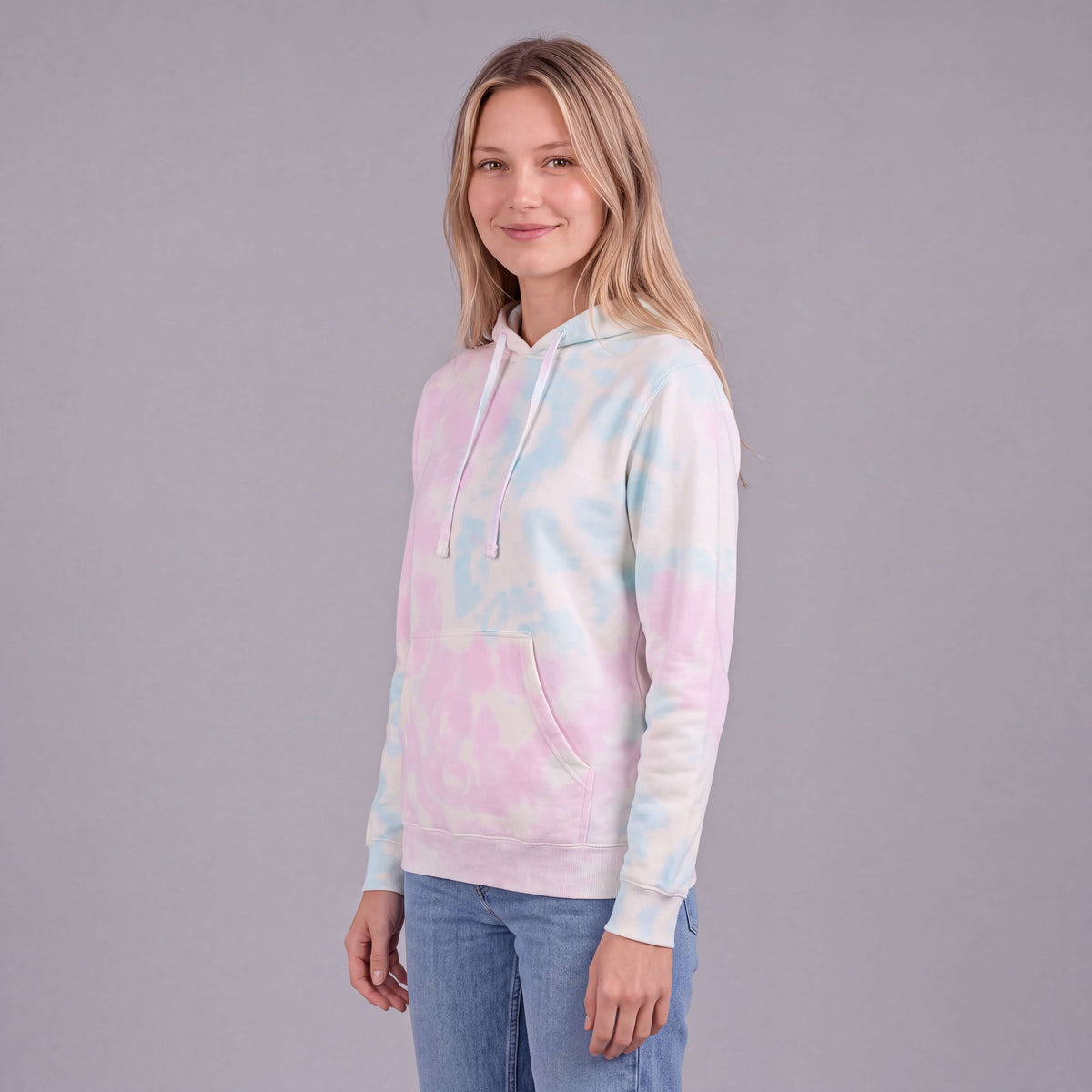Womens Cotton Candy Tie Dye Hoodie