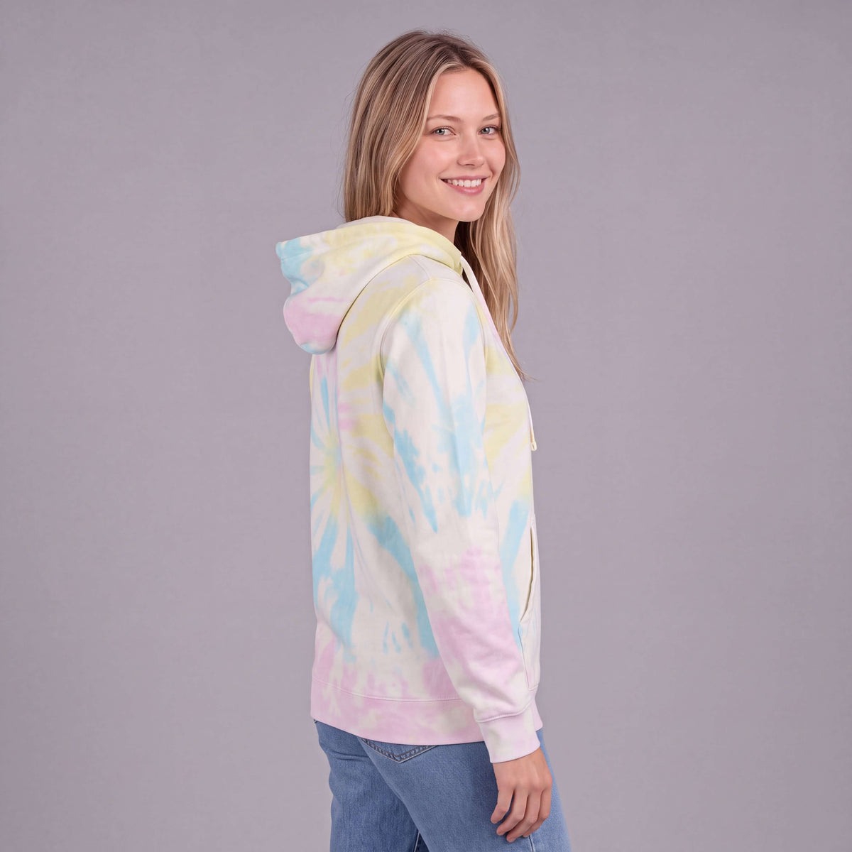 Womens Sunset Swirl Tie Dye Hoodie 