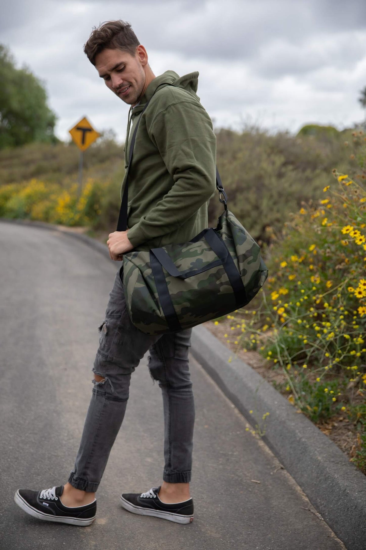 camo duffle bag