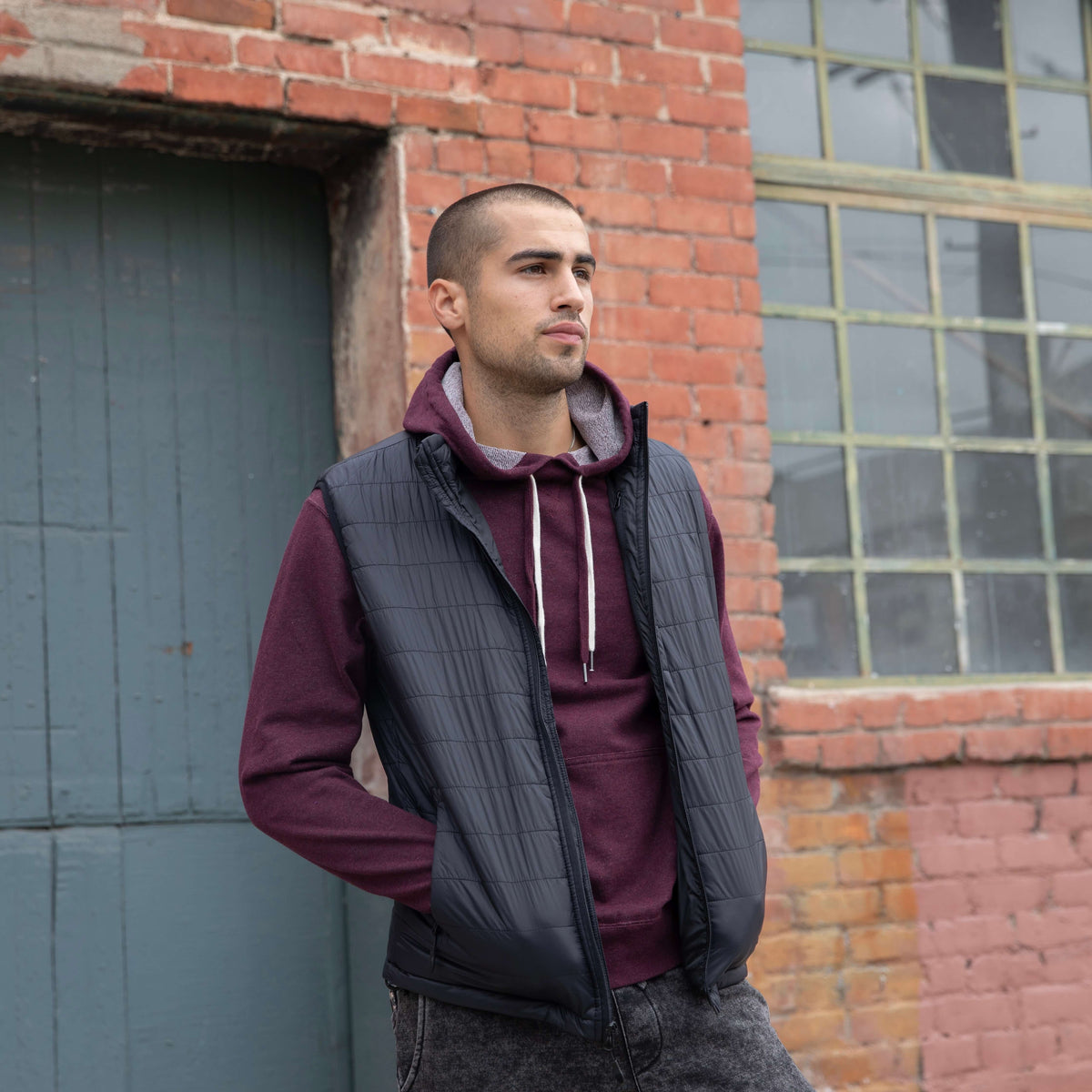 Mens Black Puffer Vest