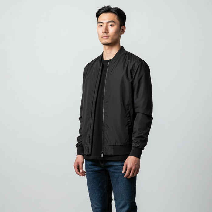 mens black bomber jacket