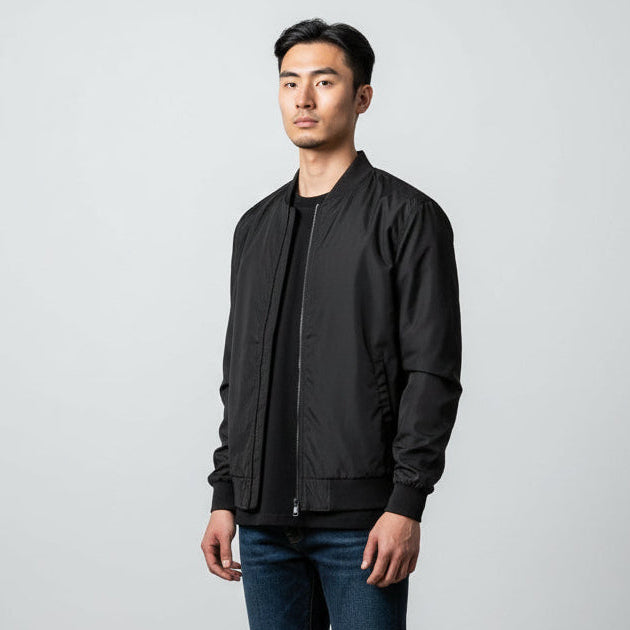 mens black bomber jacket
