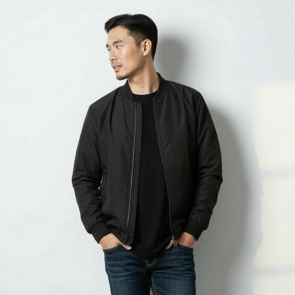 mens black bomber jacket