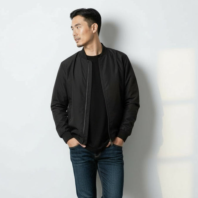 mens black bomber jacket